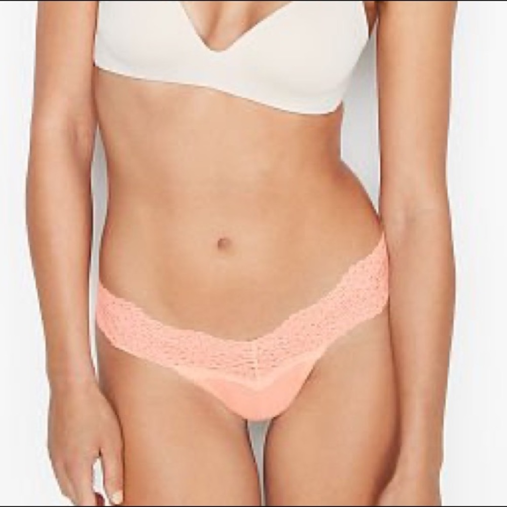Victoria’s Secret Lace Waist Cotton Eyelet Thong Panty
